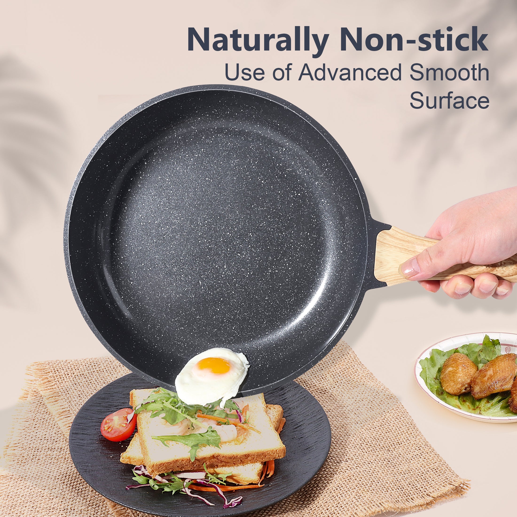 GIPP 22pcs Kitchen Cookware Sets, Ceramic Nonstick Pots and Pans Set,Dishwasher Safe Induction Cookware