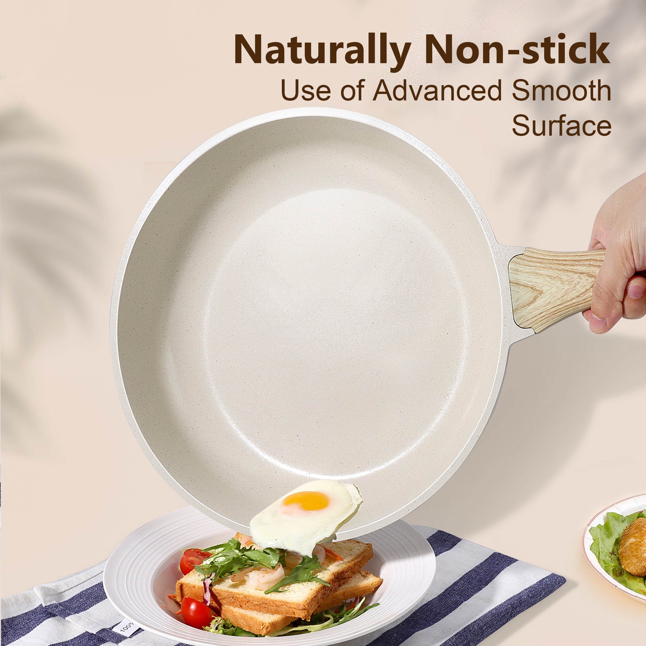 GIPP 18 Piece Kitchen Ceramic Cookware Sets,Pots and Pans Set Non stick ,Dishwasher Safe Induction Compatible, Kitchen Cooking Set