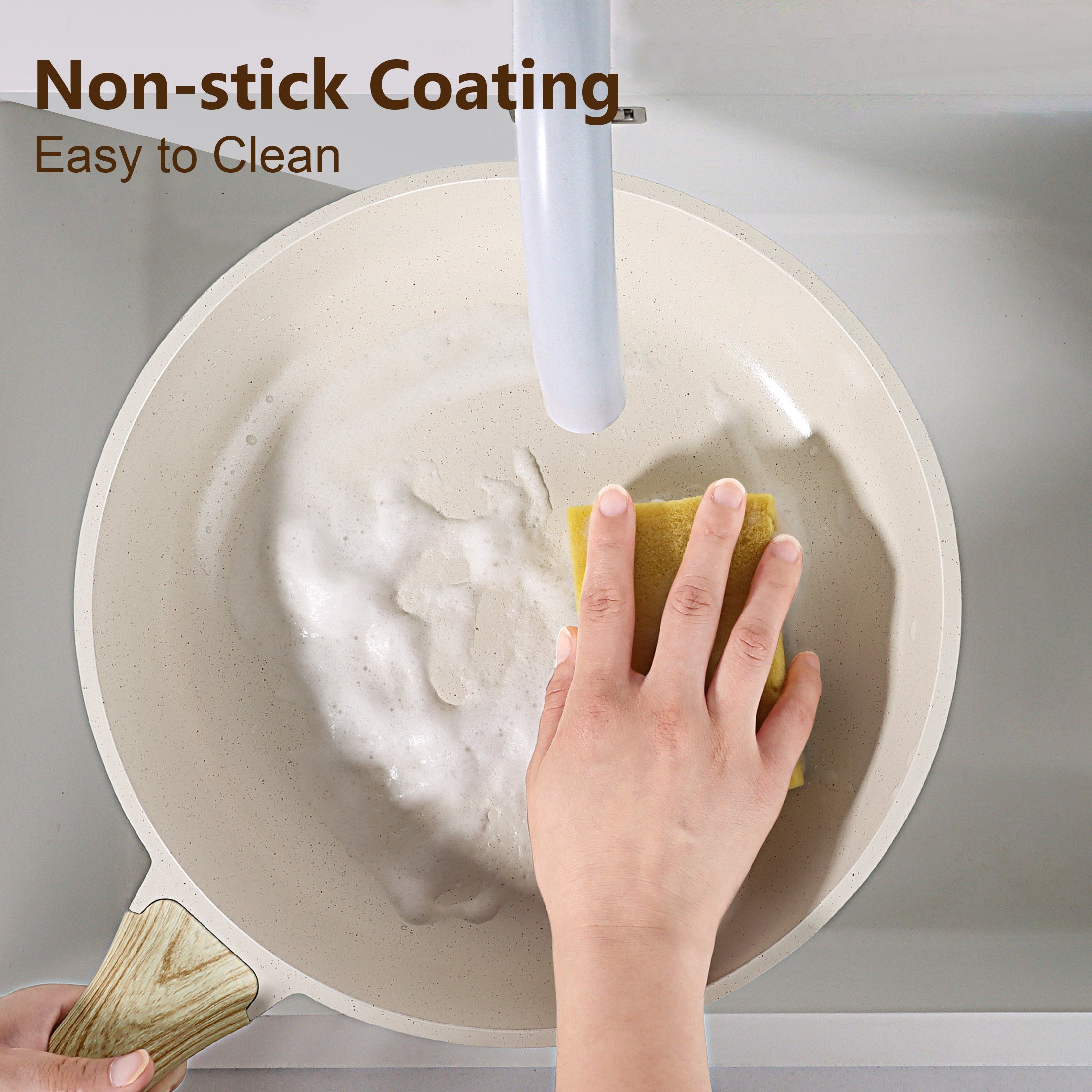 GIPP 18 Piece Kitchen Ceramic Cookware Sets,Pots and Pans Set Non stick ,Dishwasher Safe Induction Compatible, Kitchen Cooking Set