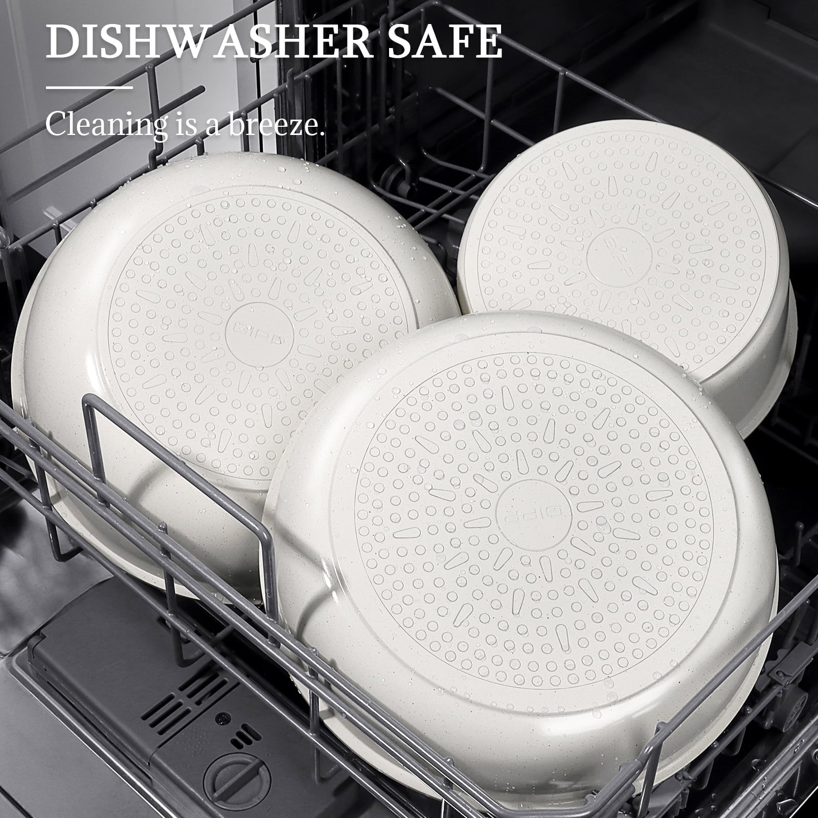 GiPP 5Pcs Ceramic Pots and Pans Set Nonstick Cookware Sets Removable Handle Kitchen,Oven Safe, Induction Ready