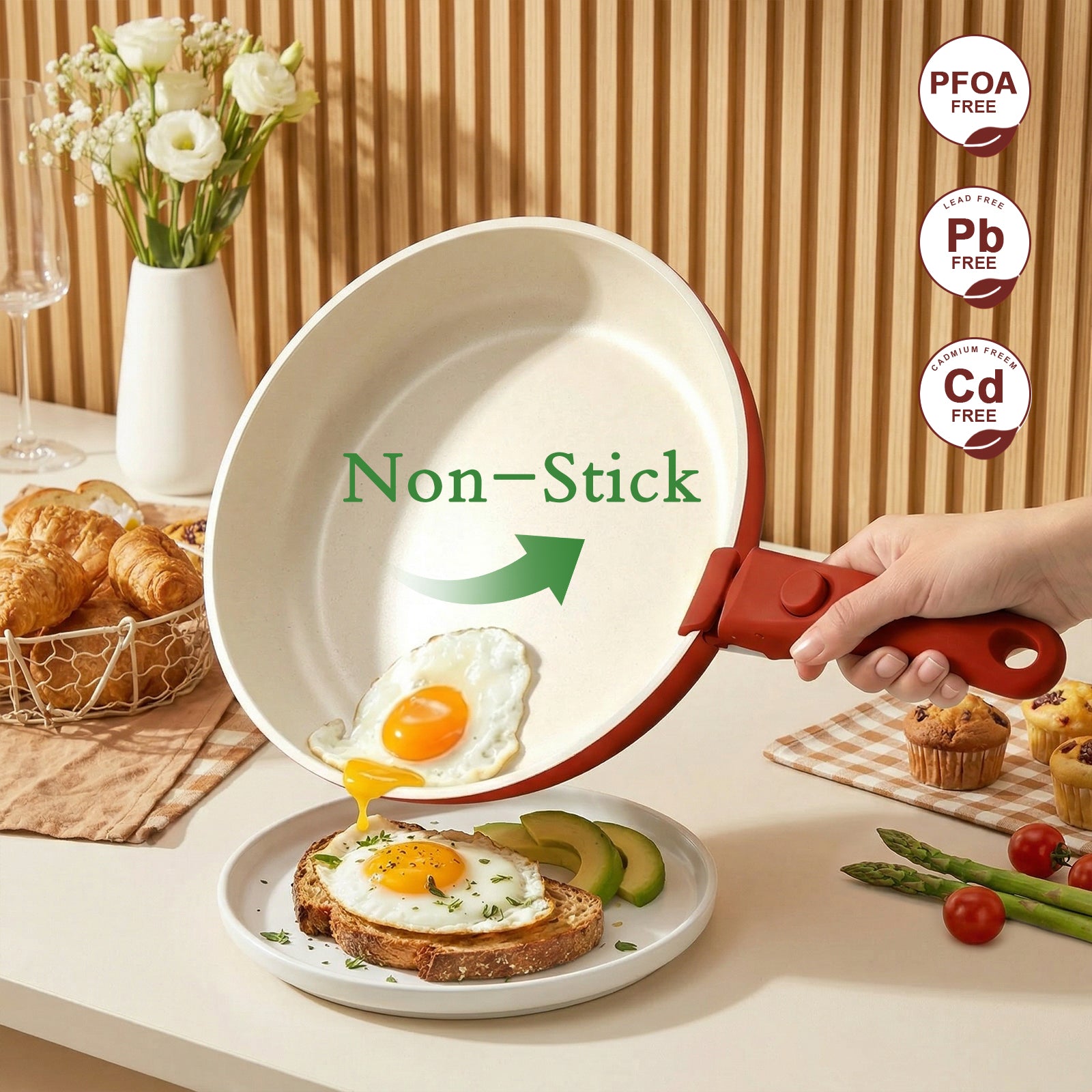 GIPP 21 Piece Pots and Pans Set Non Stick, Cookware Set with Detachable Handles, Safe for Ovens and Dishwashers,Induction Cookware