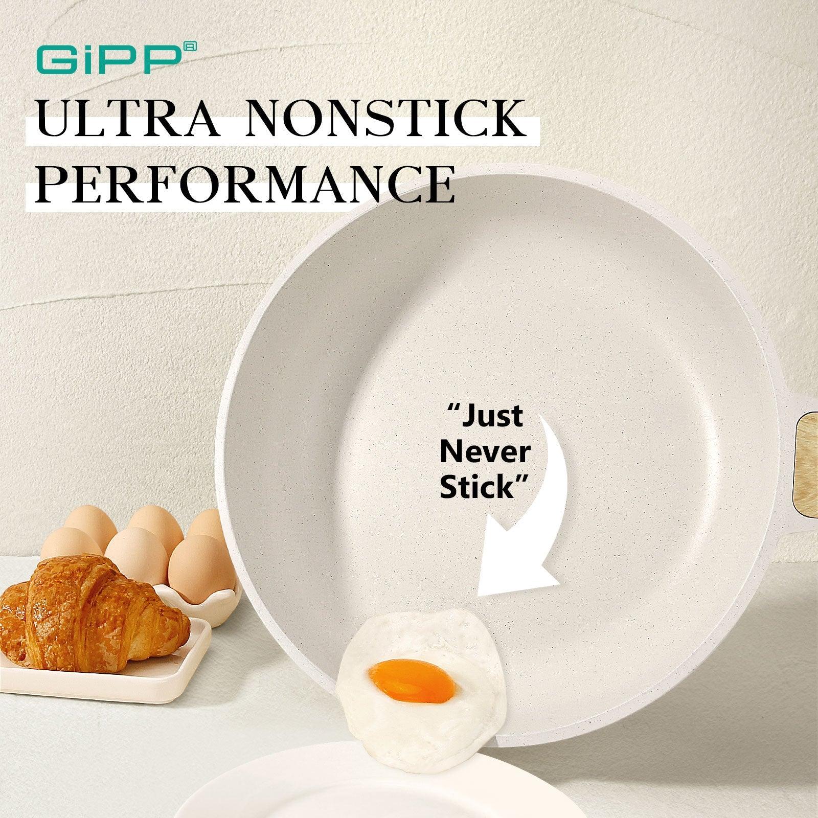 GiPP Nonstick Frying Pan Skillet Set- 8"&9.5"&11" Granite Non Stick Pans, Omelette Pan with Heat-Resistant Handle, Compatible with All Stovetops, PFOA Free - GiPP Kitchenware